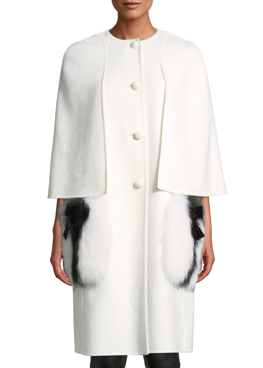 Fendi coat with fur pockets best sale