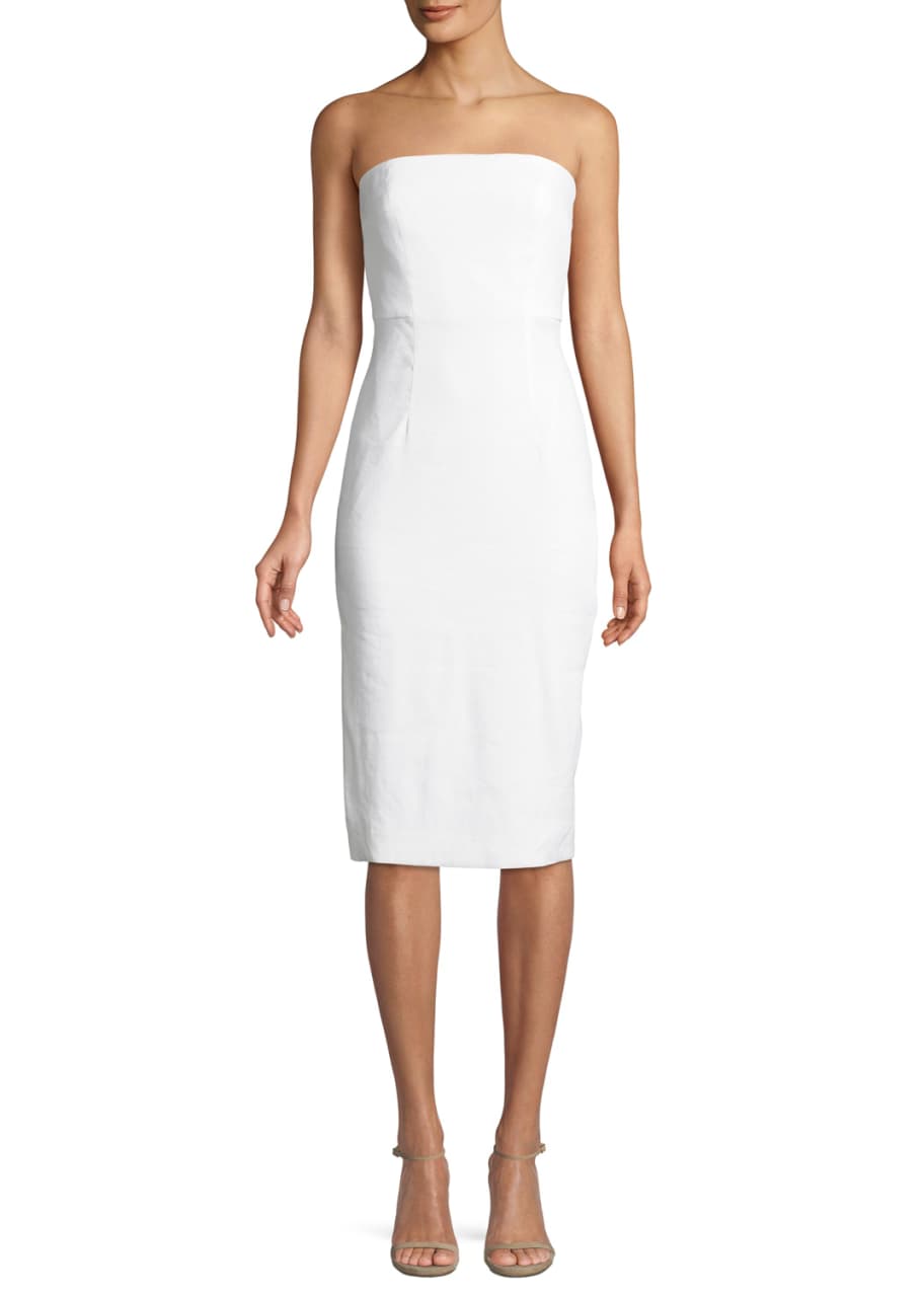 Milly Eva Strapless Linen Stretch Sheath Dress Bergdorf Goodman