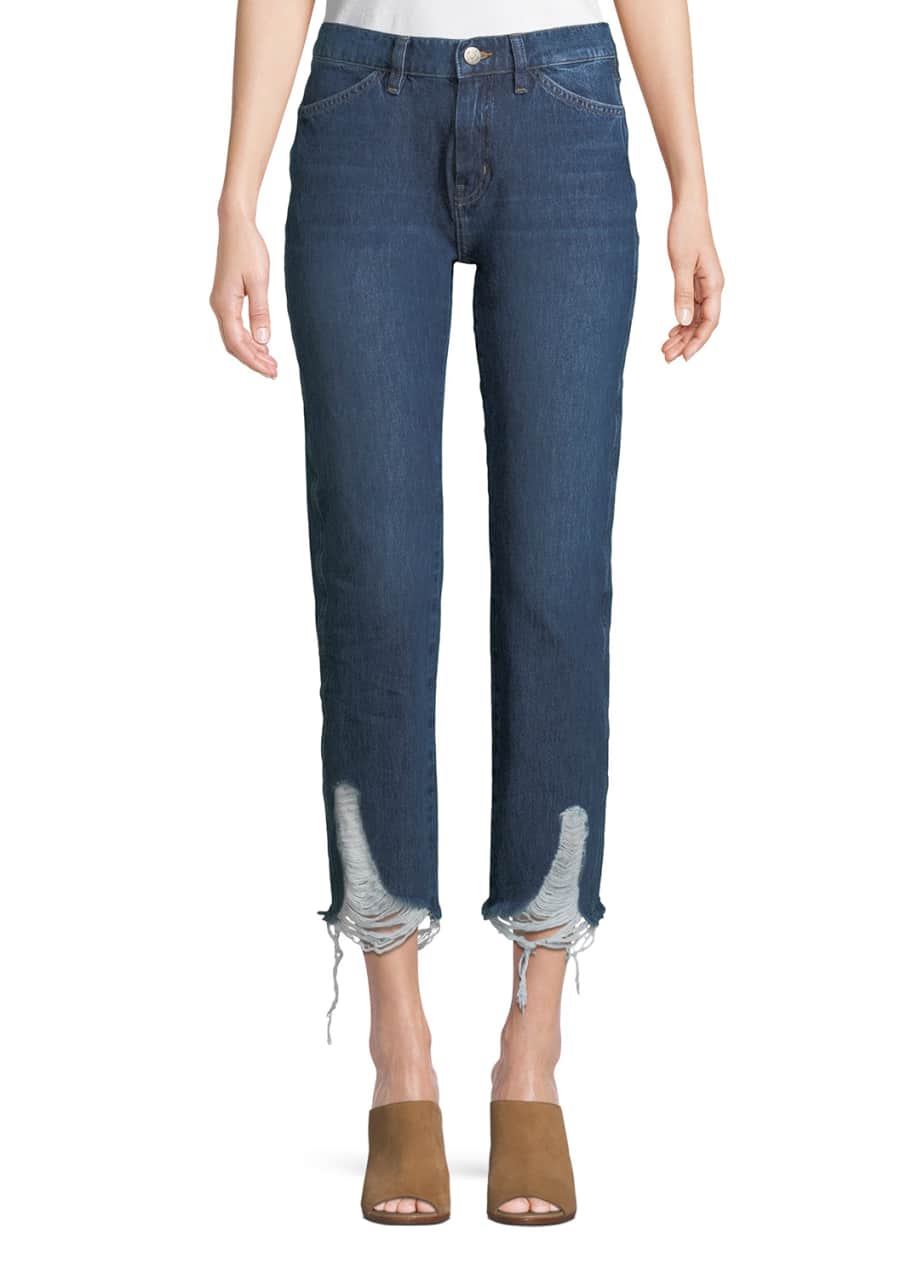 Image 1 of 1: Cult Mid-Rise Four-Pocket Straight-Leg Jeans
