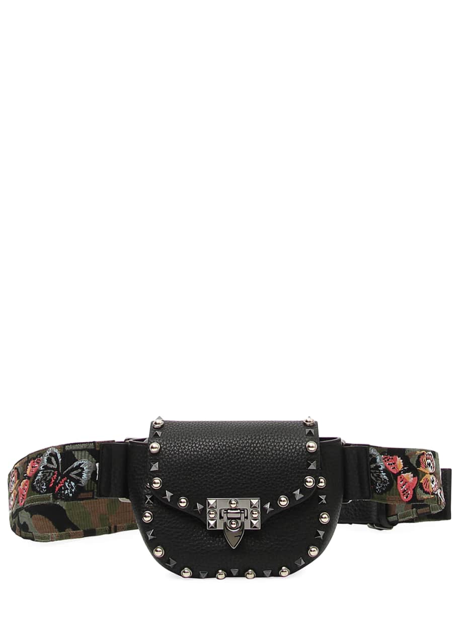 Valentino Garavani Guitar Rockstud Rolling Belt Bag Fanny Pack