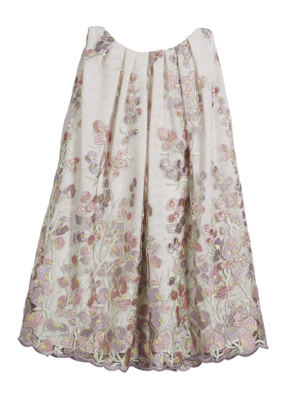 Image 1 of 1: Embroidered Sweet Pea Lace Dress, Size 7-14