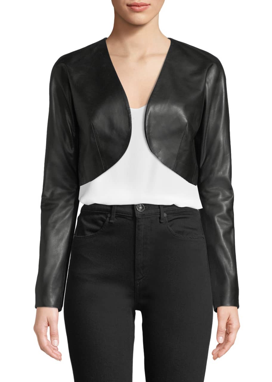 Leather bolero jacket discount