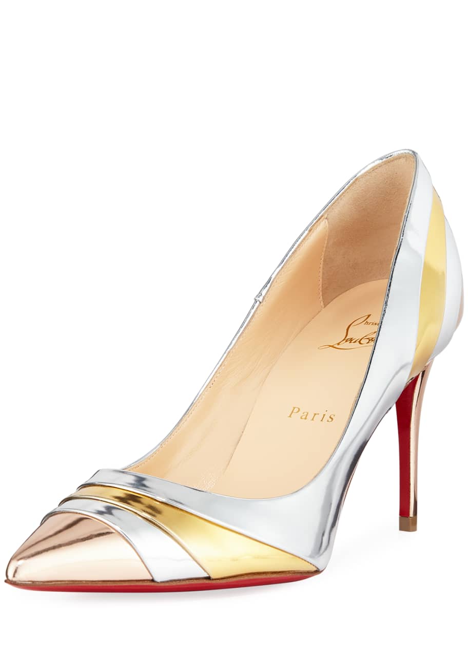 Christian Louboutin Eklectica Crackled Red Sole Pumps Bergdorf
