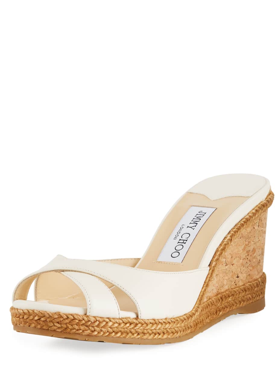 Image 1 of 1: Wedge Slide Sandals with Braided Trim