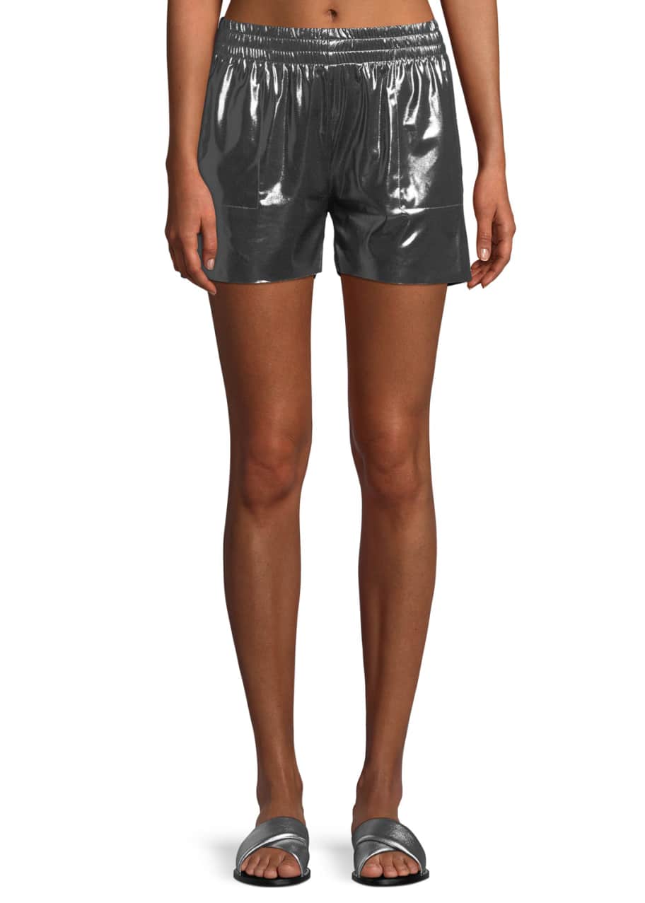 Metallic athletic shorts clearance