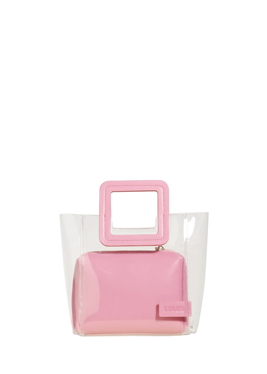 Staud Shirley Mini PVC Leather Tote Bag Pink Bergdorf Goodman