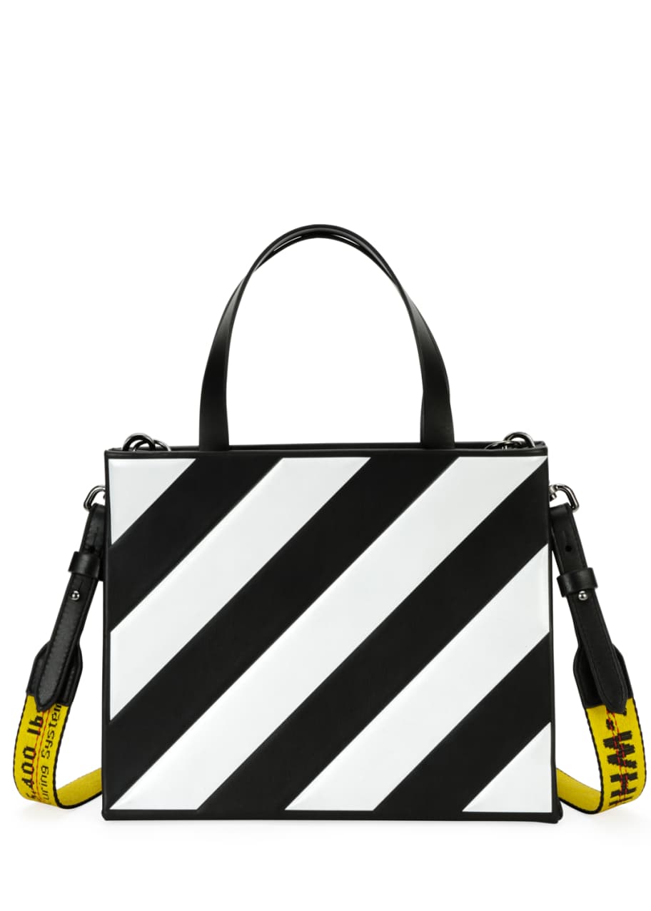 Off-White Small Diagonal-Stripe Box Tote Bag - Bergdorf Goodman