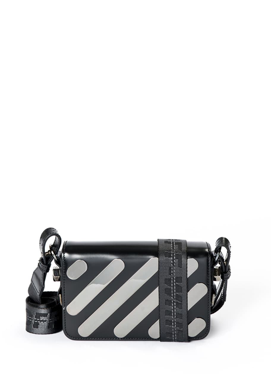 Off White Metal Diagonal Square Mini Flap Bag Bergdorf Goodman