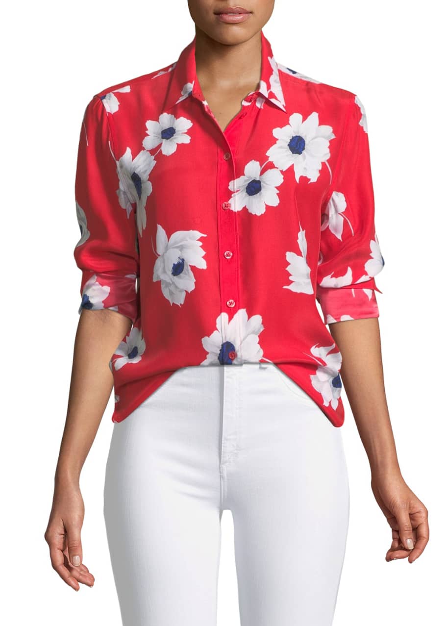 Equipment Leema Antiquity Floral Print Silk Blouse Bergdorf Goodman