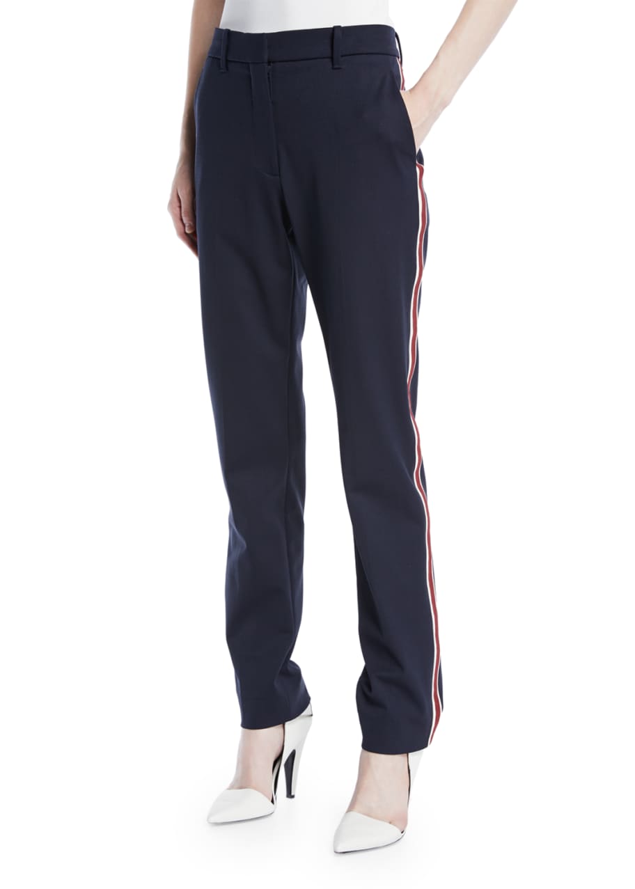 CALVIN KLEIN 205W39NYC Side Stripe Straight Leg Wool Blend Pants