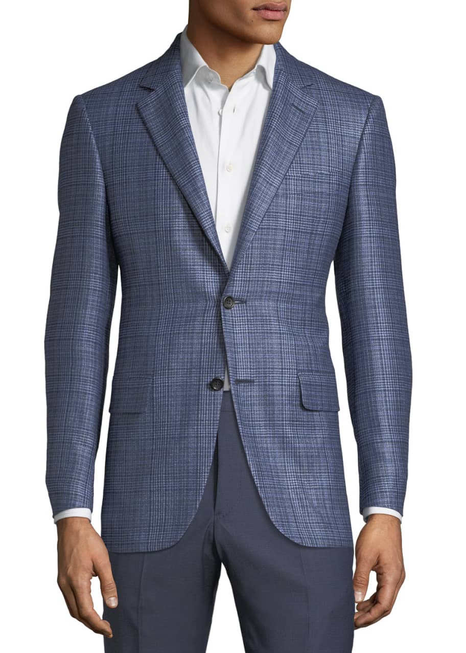 Canali Men's Textured Plaid Cashmere-Blend Two-Button Jacket - Bergdorf ...