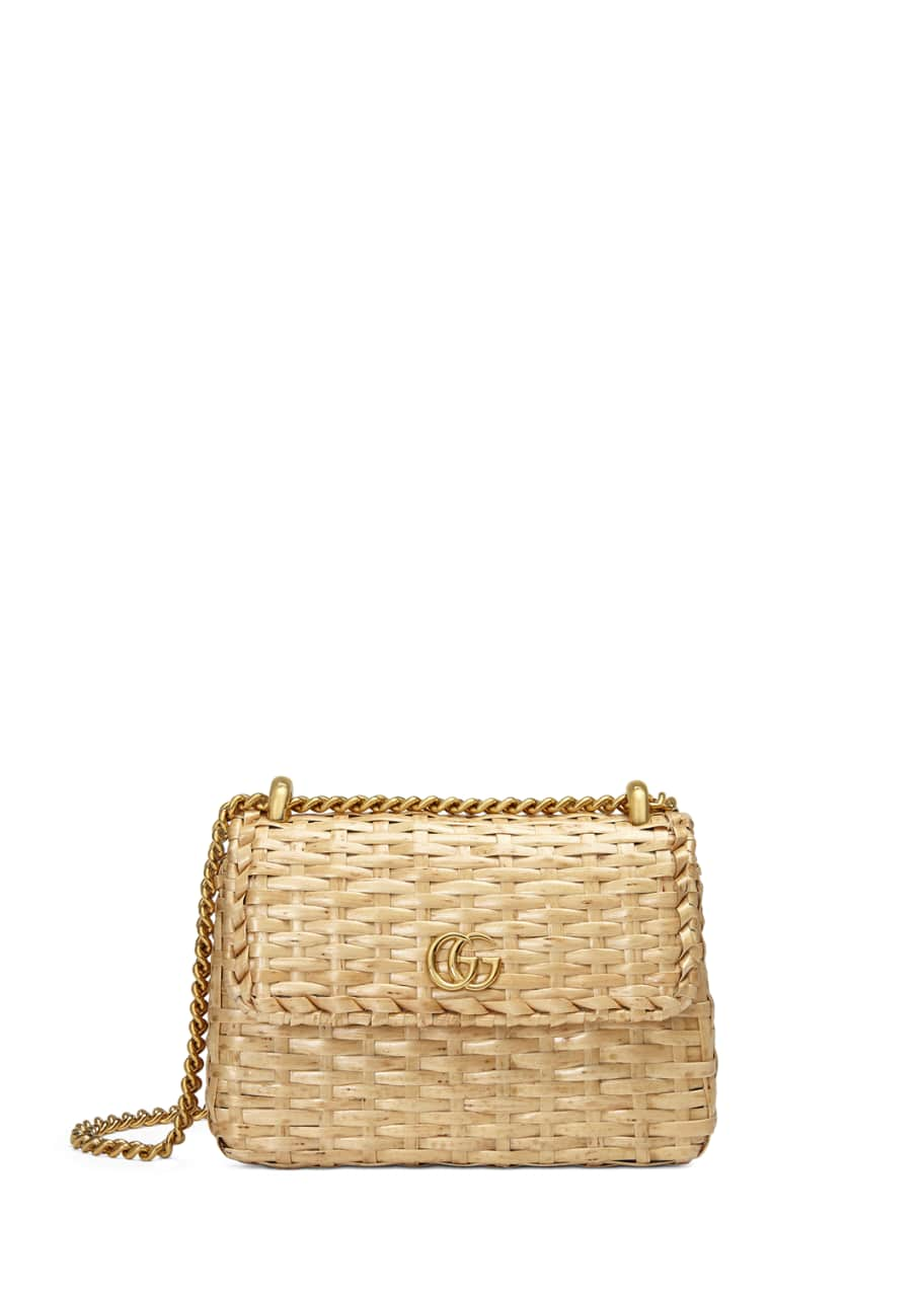 Gucci Linea Cestino Mini Natural Straw Shoulder Bag - Bergdorf Goodman