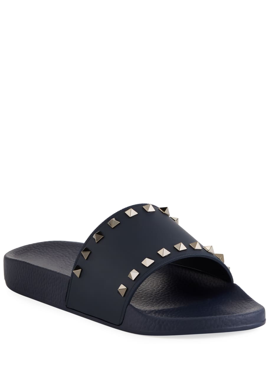 Image 1 of 1: Men's Rockstud Vinyl Pool Slide Sandals