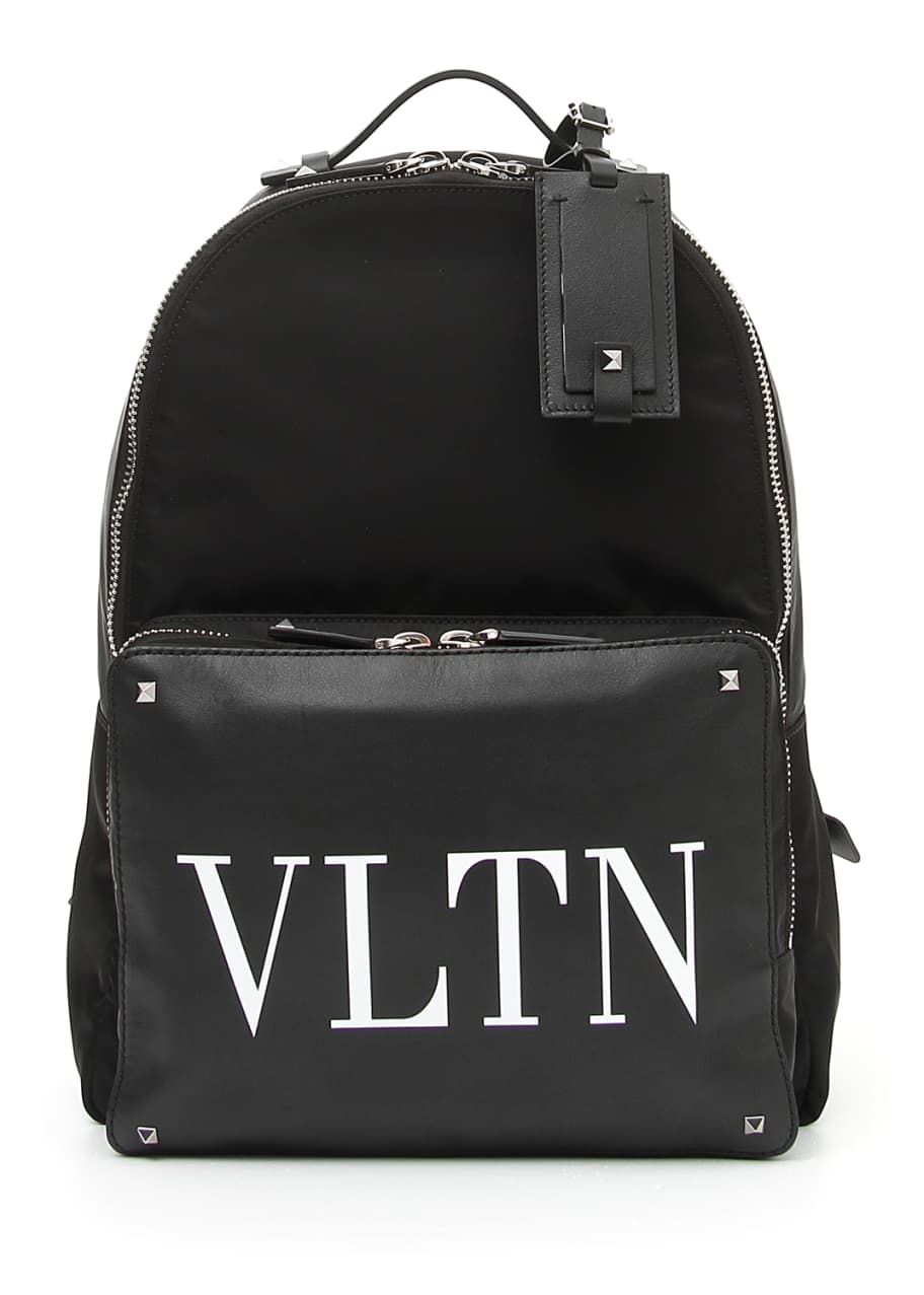 Valentino Garavani Men's VLTN Logo Leather Backpack - Bergdorf Goodman
