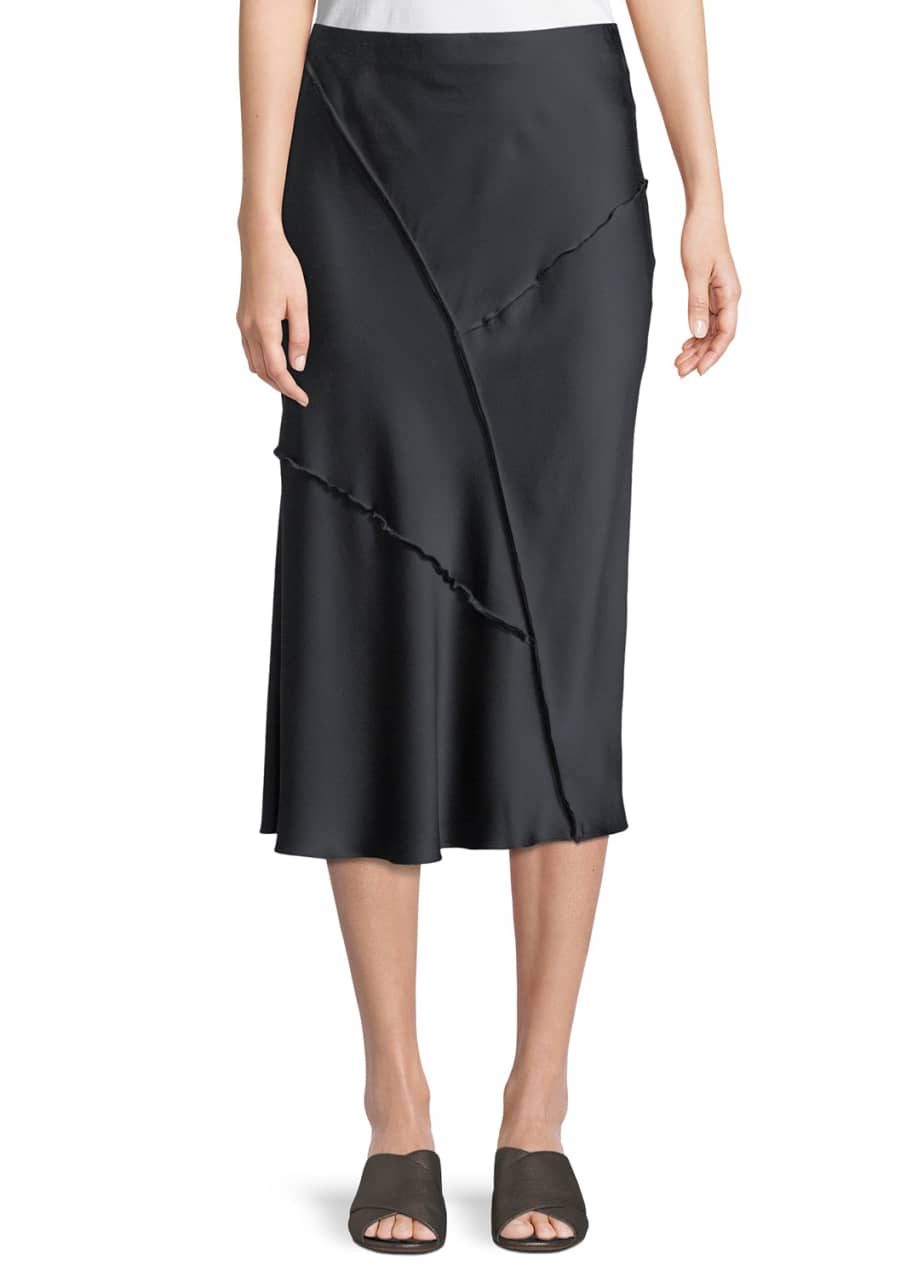 Vince raw-edge hot sale silk midi skirt
