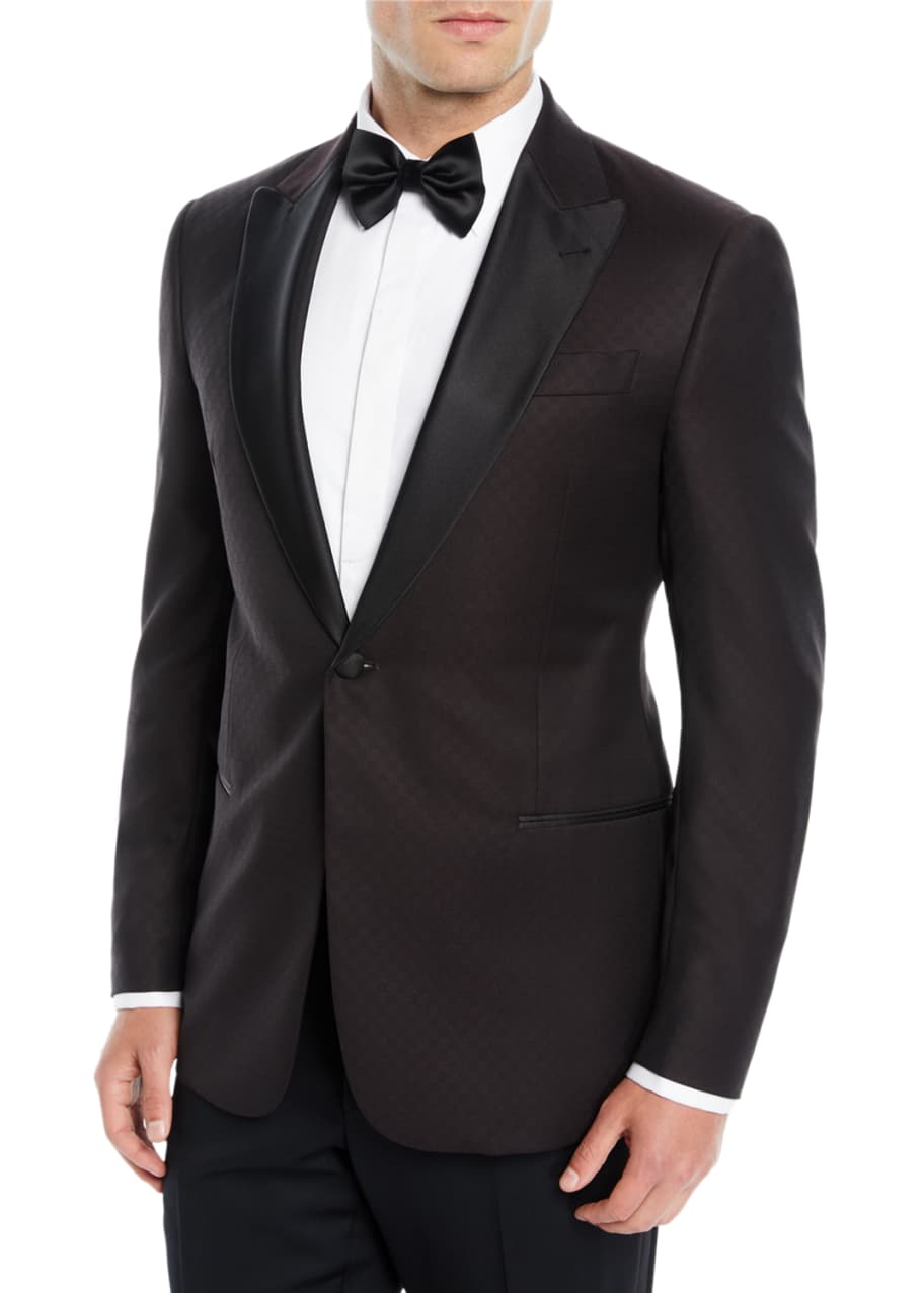 Emporio Armani Men's Tonal Pattern Wool Dinner Jacket - Bergdorf Goodman