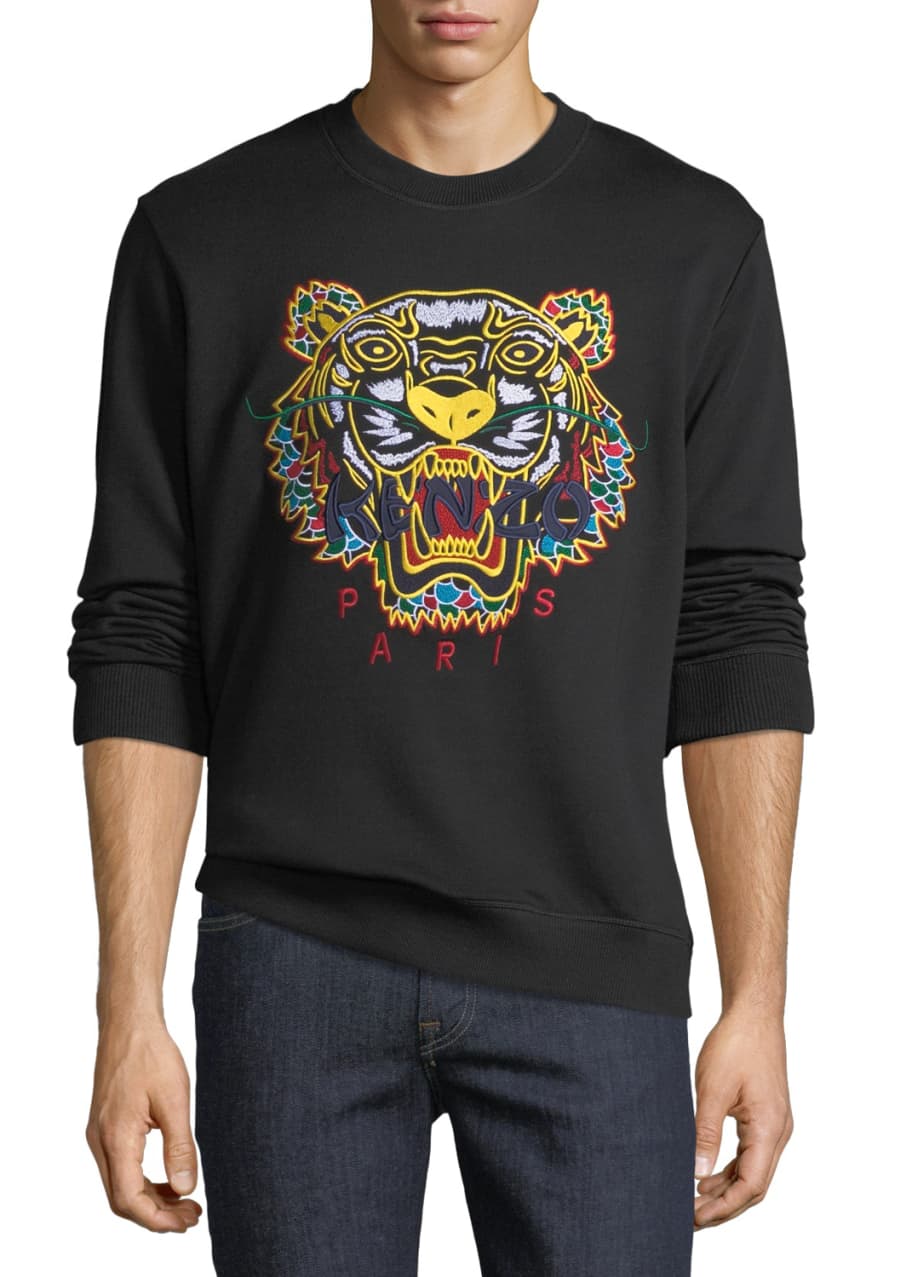 Men's Embroidered Sweatshirt, Tiger