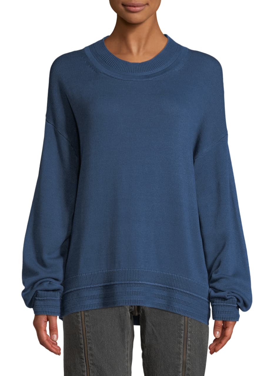 Image 1 of 1: Hensley Rib-Trim Cotton Pullover Sweater