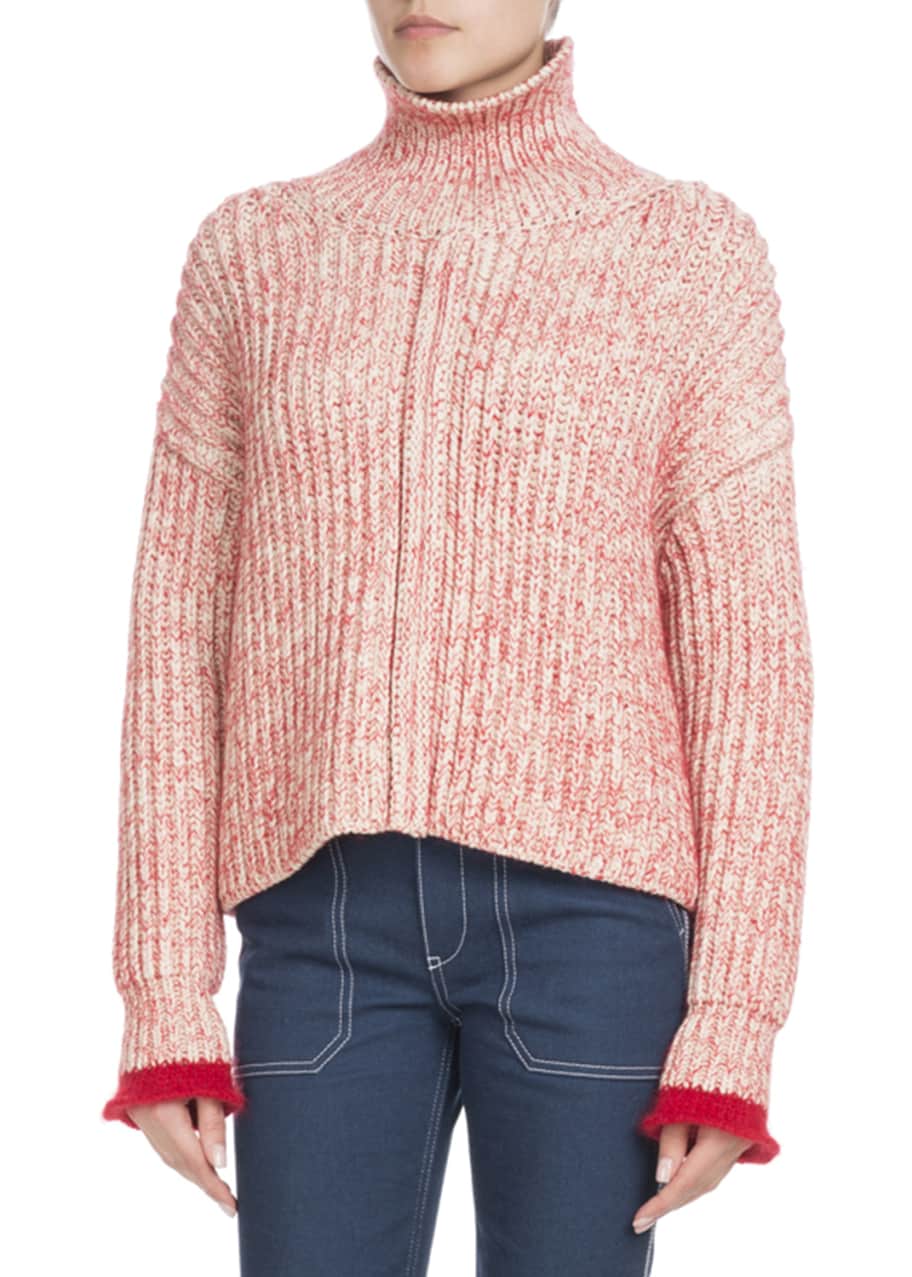 Chloe Turtleneck Long-Sleeve Wool-Blend Knit Sweater - Bergdorf Goodman