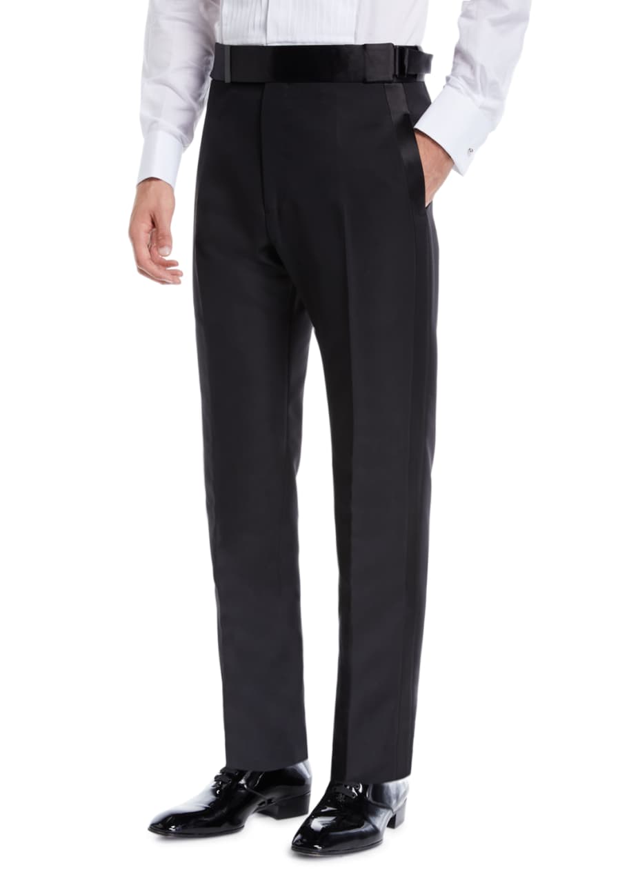 TOM FORD Men's Atticus Flat-Front Tuxedo Pants - Bergdorf Goodman