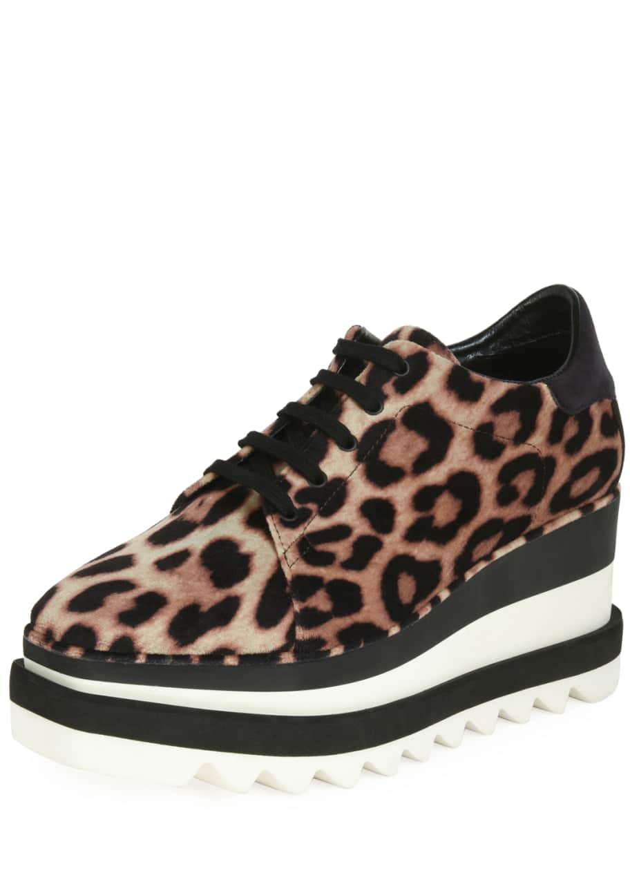 Stella McCartney Sneakelyse Leopard Wedge Sneakers - Bergdorf Goodman