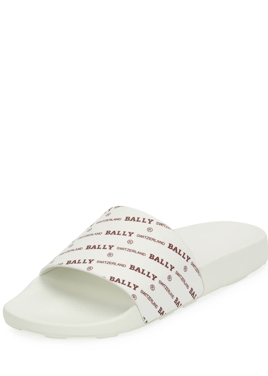 Men s Slanter Logo Print Pool Slide Sandal