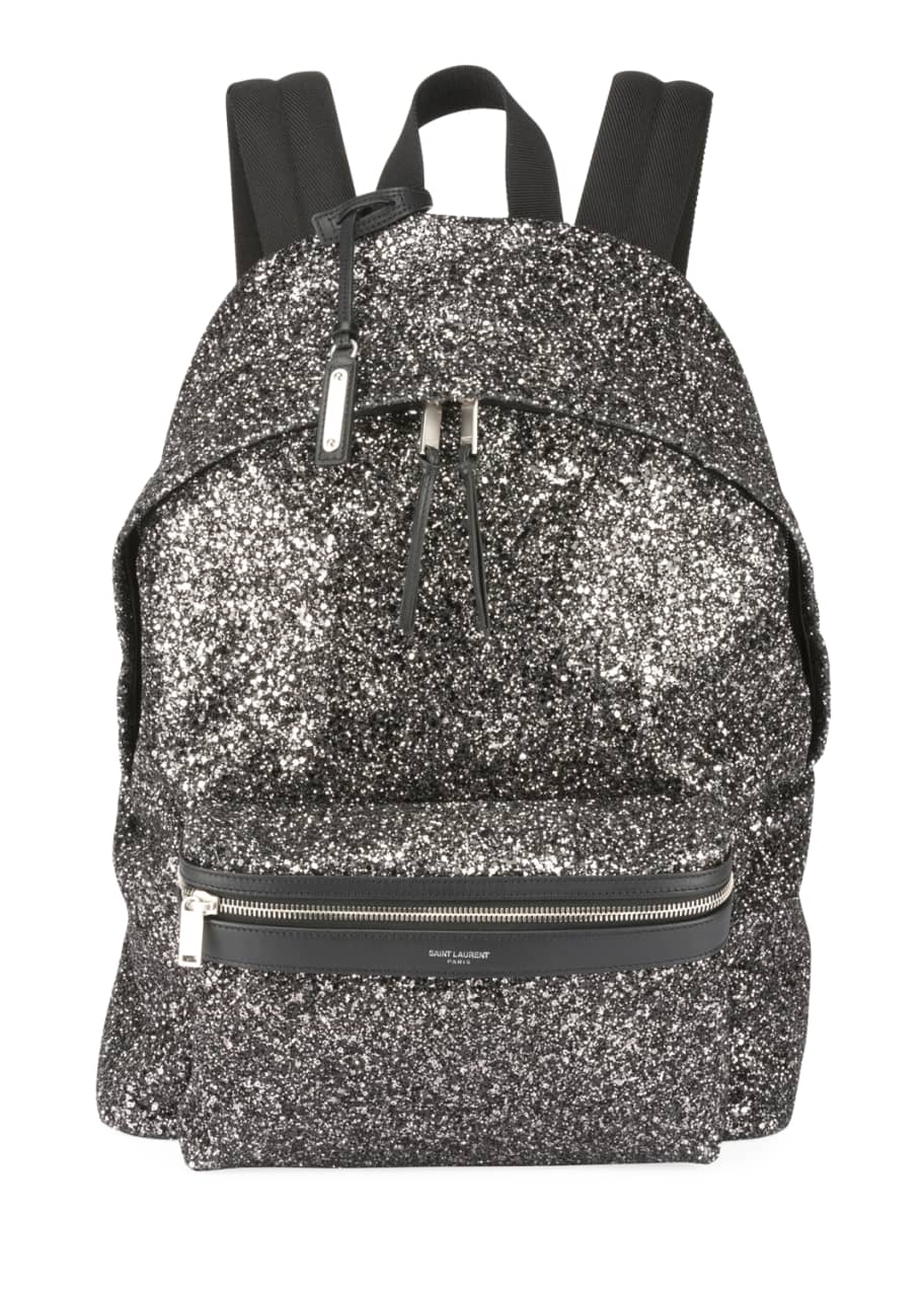Saint Laurent Mini City Glitter Metallic Backpack Bergdorf Goodman