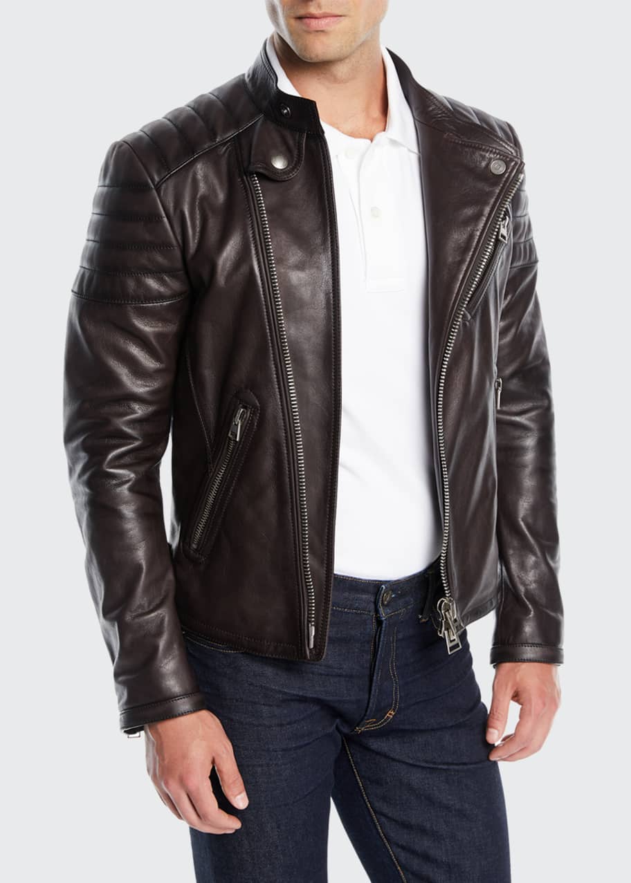 Том Форд Black Leather Biker Jacket