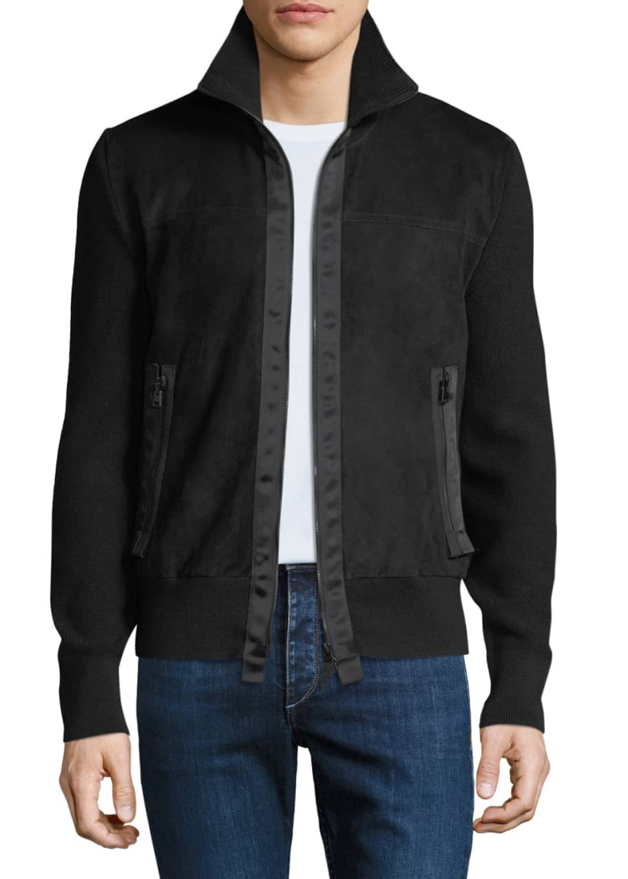 TOM FORD Men's Suede Zip-Front Blouson Jacket - Bergdorf Goodman