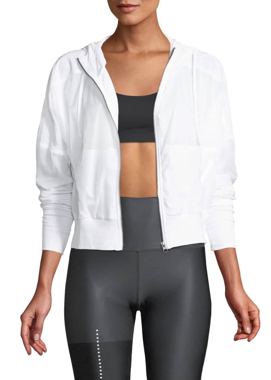 Alo Yoga Aqua Woven Mesh Zip-Front Activewear Jacket - Bergdorf