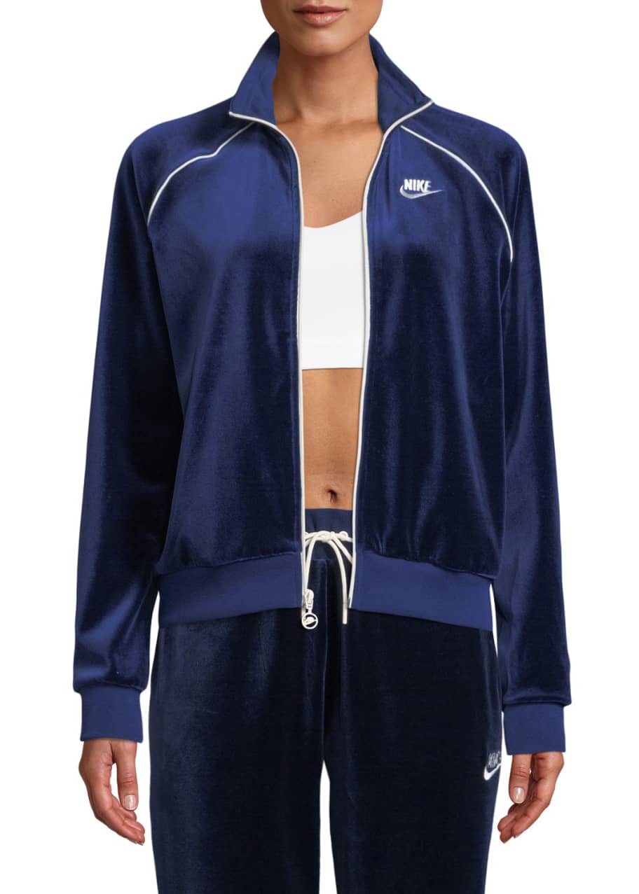 Nike velour track jacket hot sale