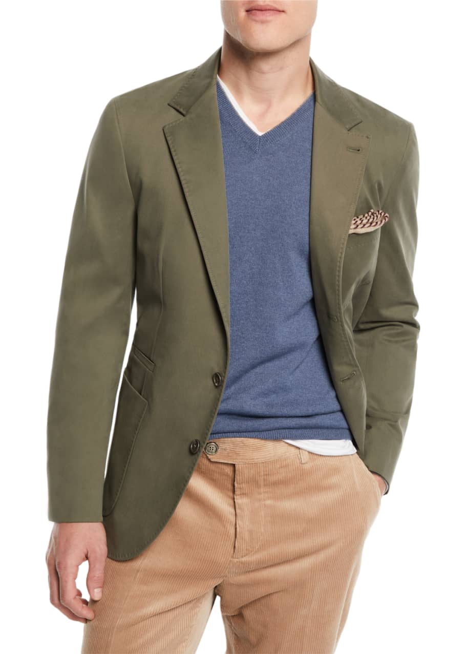 Brunello Cucinelli Men's PatchPocket Cotton Blazer Jacket Bergdorf