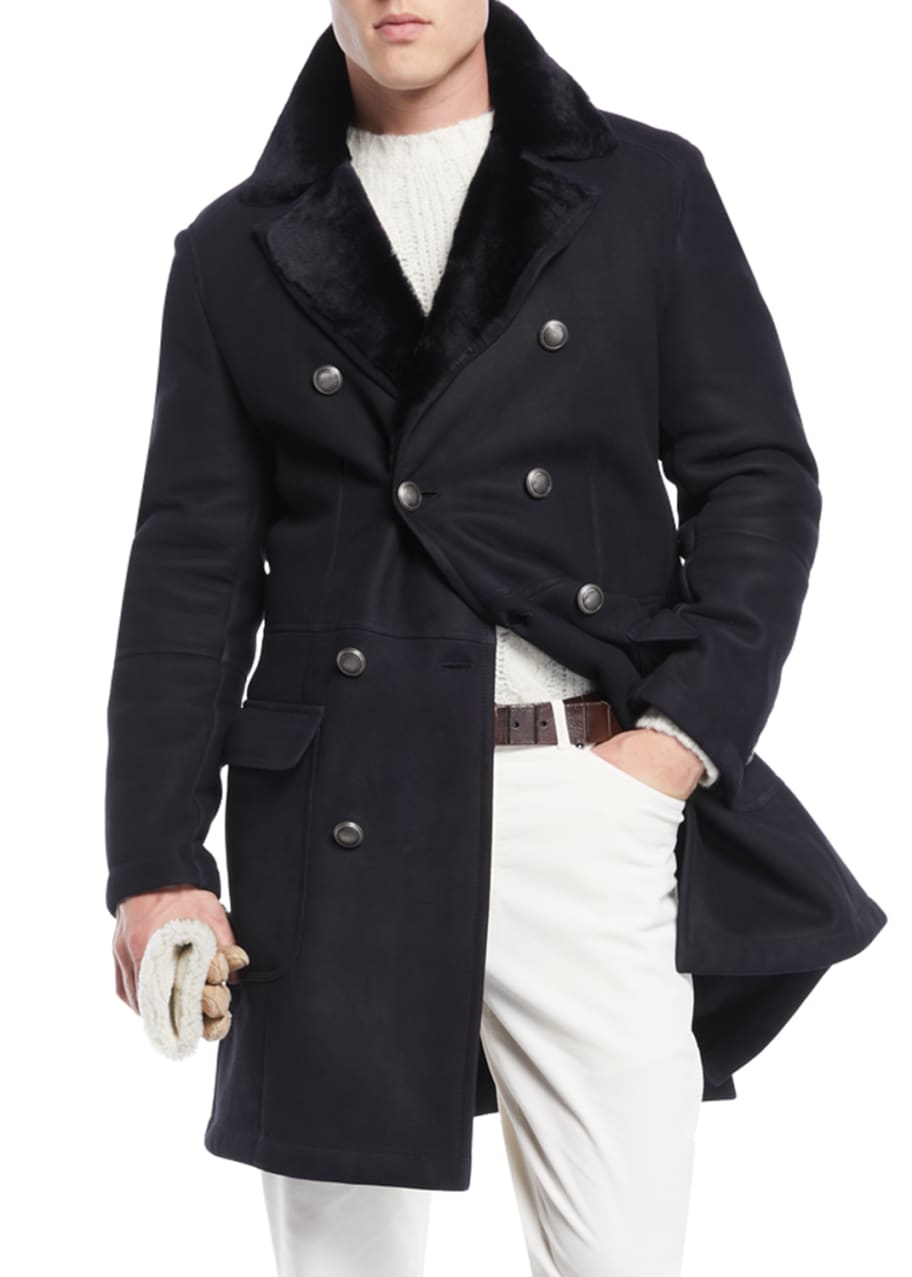 Mens fur best sale lined trench coat