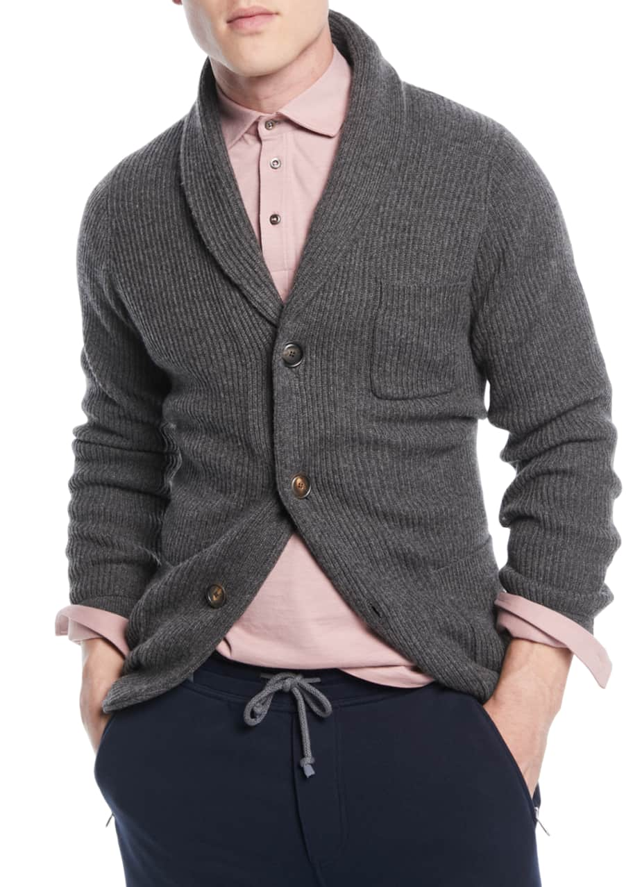 Brunello Cucinelli Men's Cashmere Shawl-Collar Cardigan Sweater ...