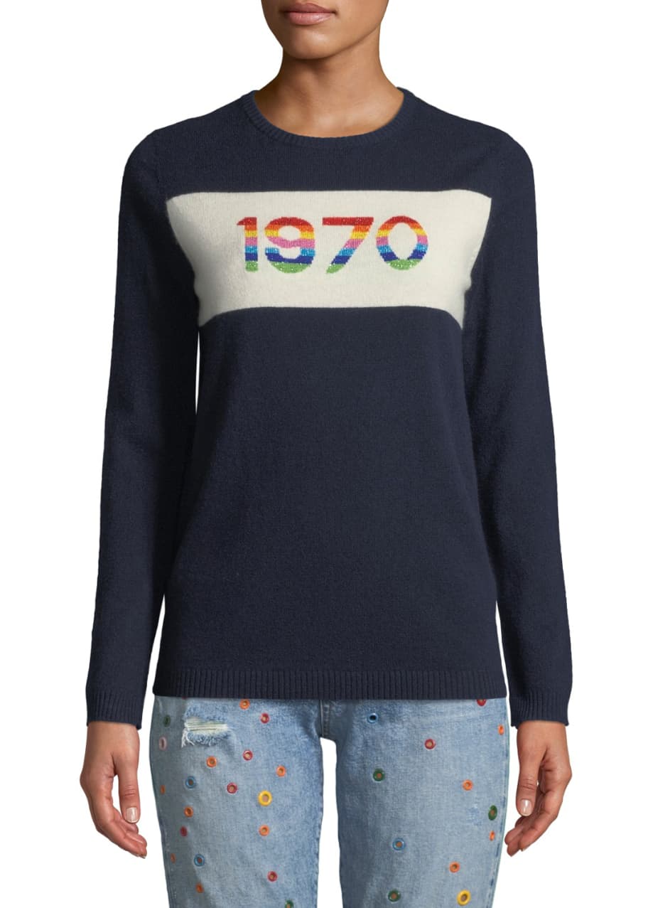 Bella Freud 1970 Rainbow Graphic Cashmere Sweater Bergdorf Goodman