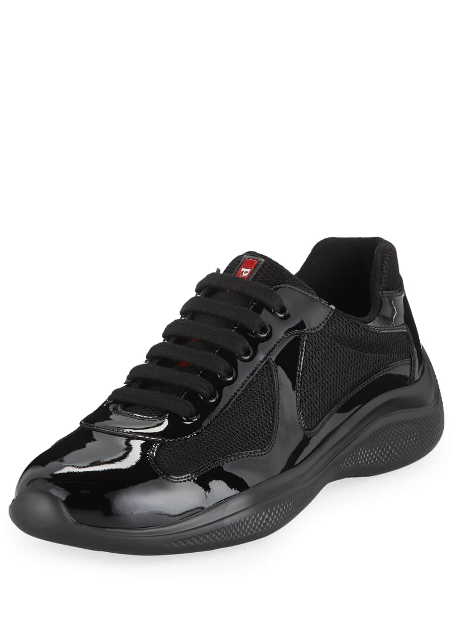 Prada Men's America's Cup Vernice Low-Top Bike Sneakers - Bergdorf Goodman