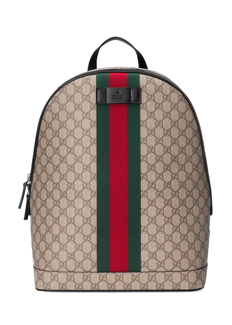 GG Supreme backpack with Web - Gucci Men's Backpacks