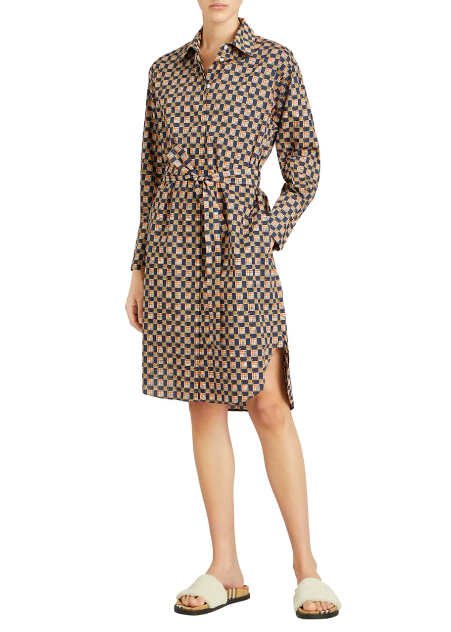 Burberry Isotto Check Button-Front Shirt Dress - Bergdorf Goodman