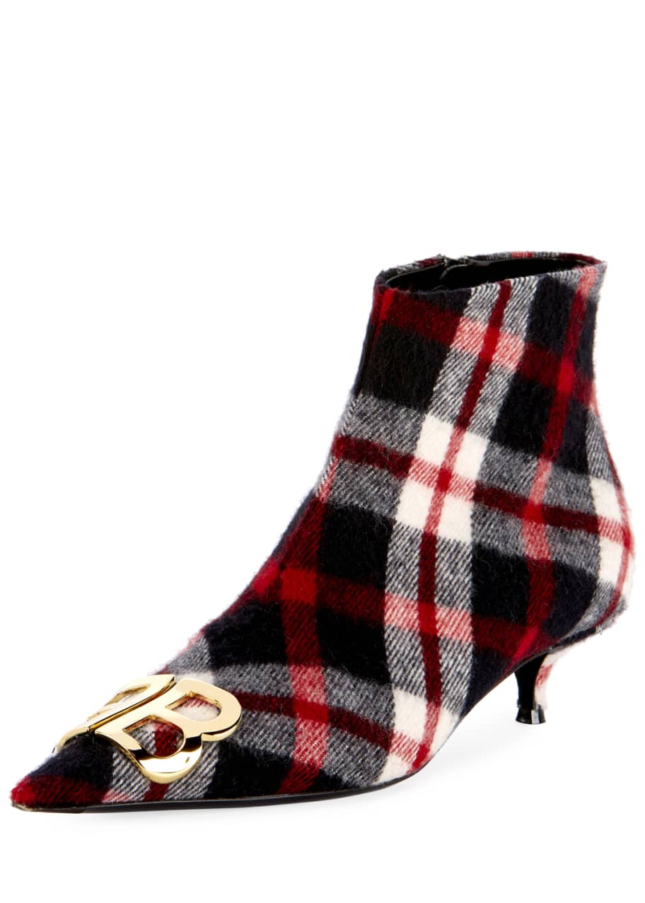 Image 1 of 1: BB Logo Plaid-Flannel Booties