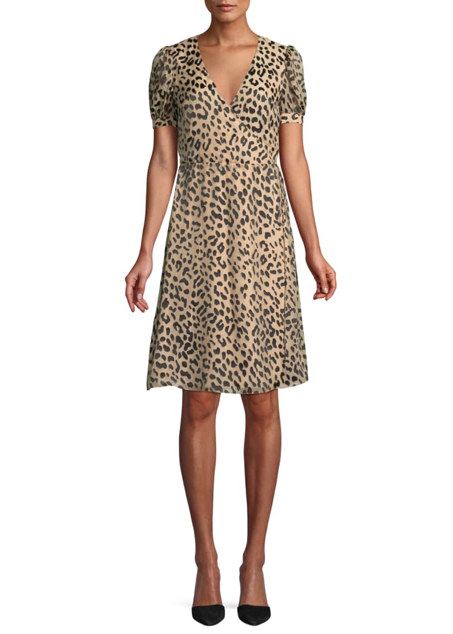 Alice Olivia Rosette Leopard Print Wrap Dress Bergdorf Goodman