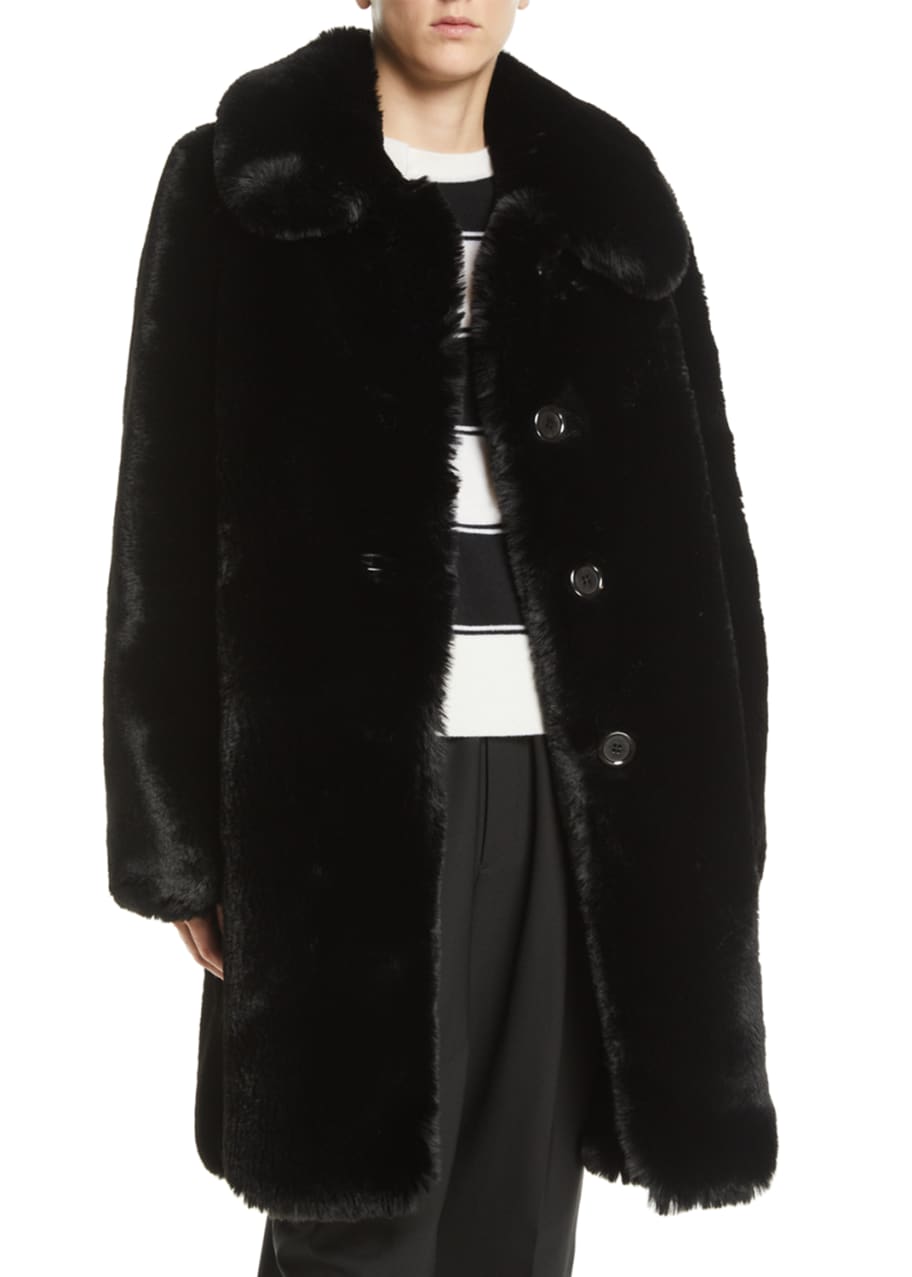 Marc Jacobs Chubby Plush Coat with Collar Bergdorf Goodman