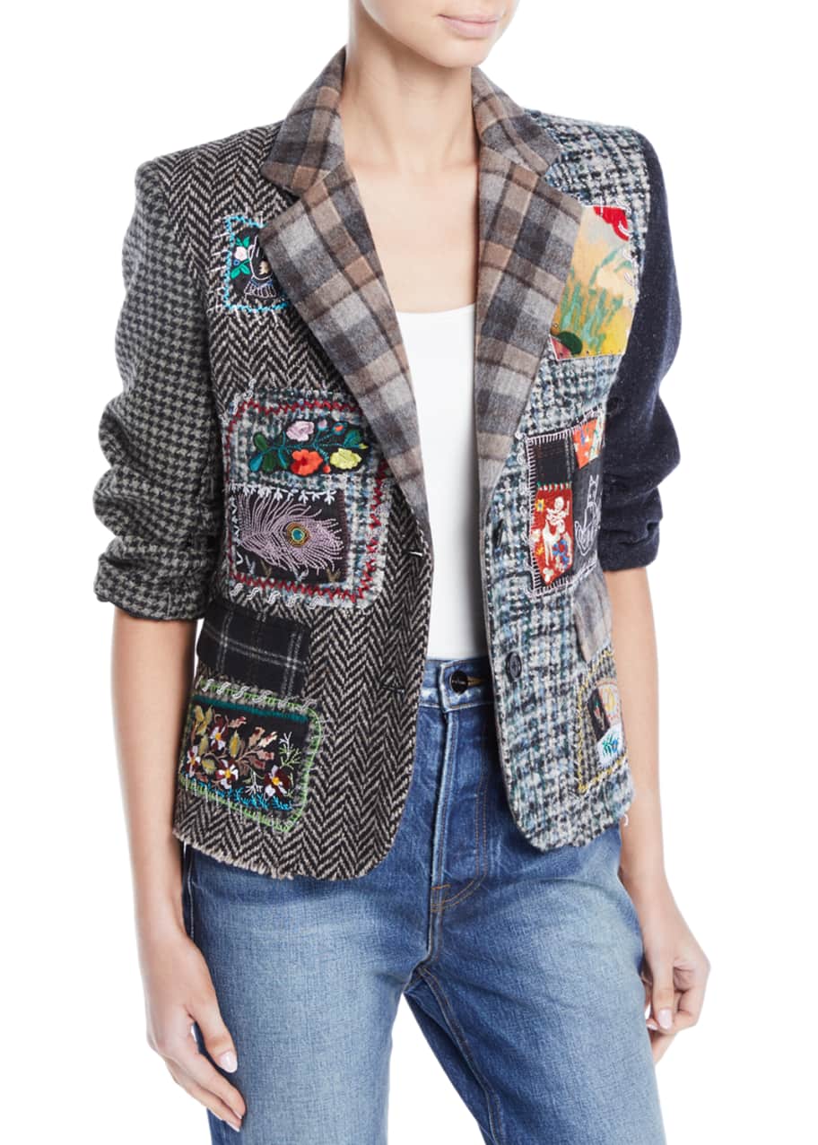 Blazer patchwork sale