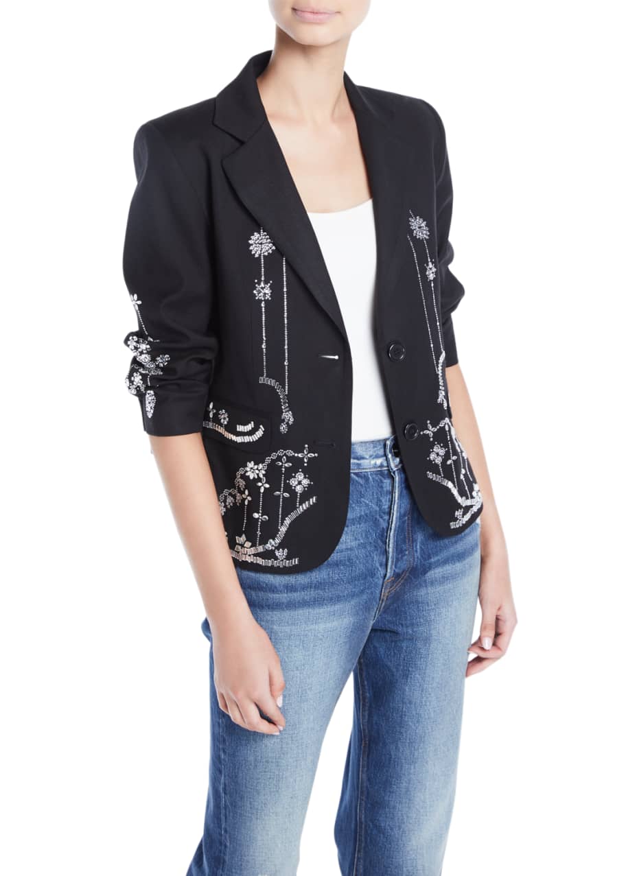 Libertine CrystalEmbellished Wool Blazer Bergdorf Goodman