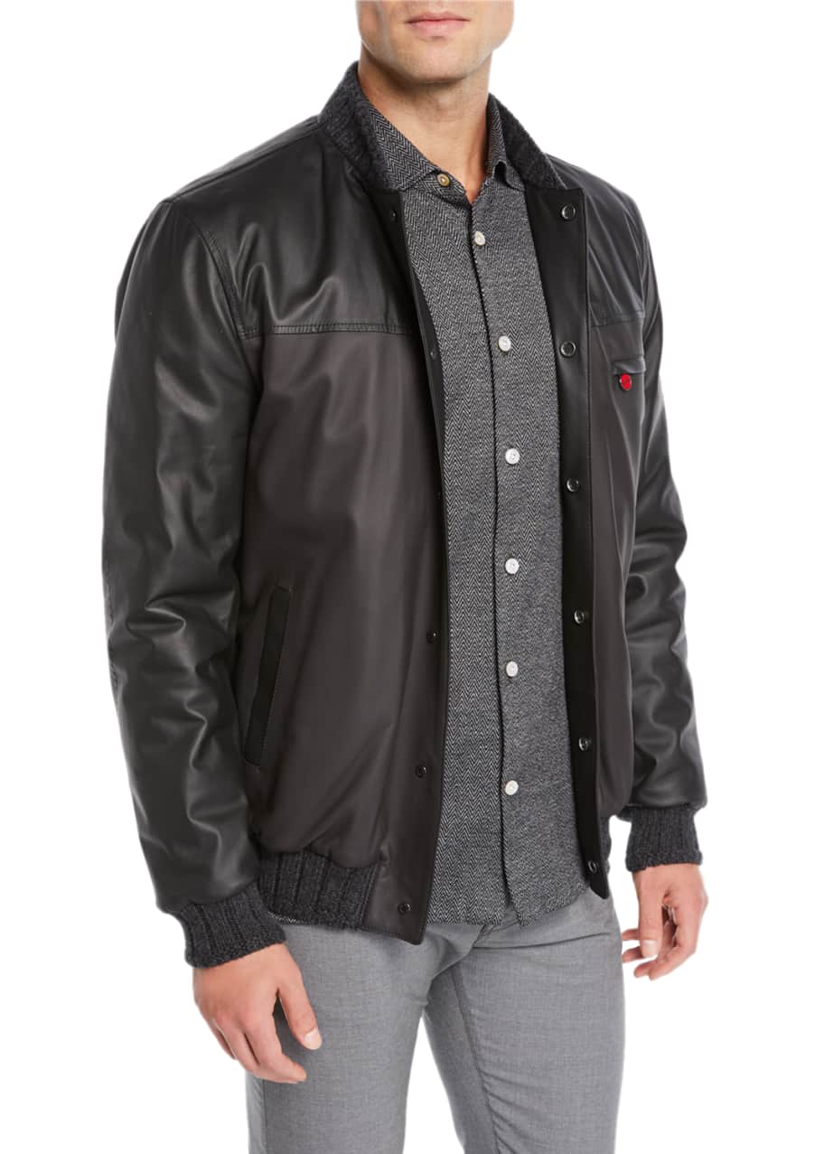Kiton leather jacket discount