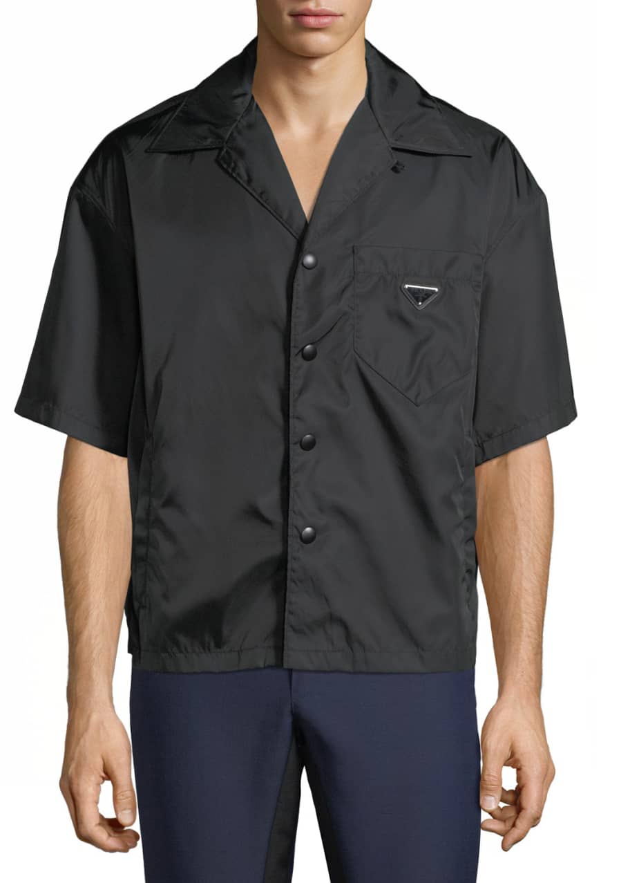 Prada Men's Nylon Short-Sleeve Shirt - Bergdorf Goodman