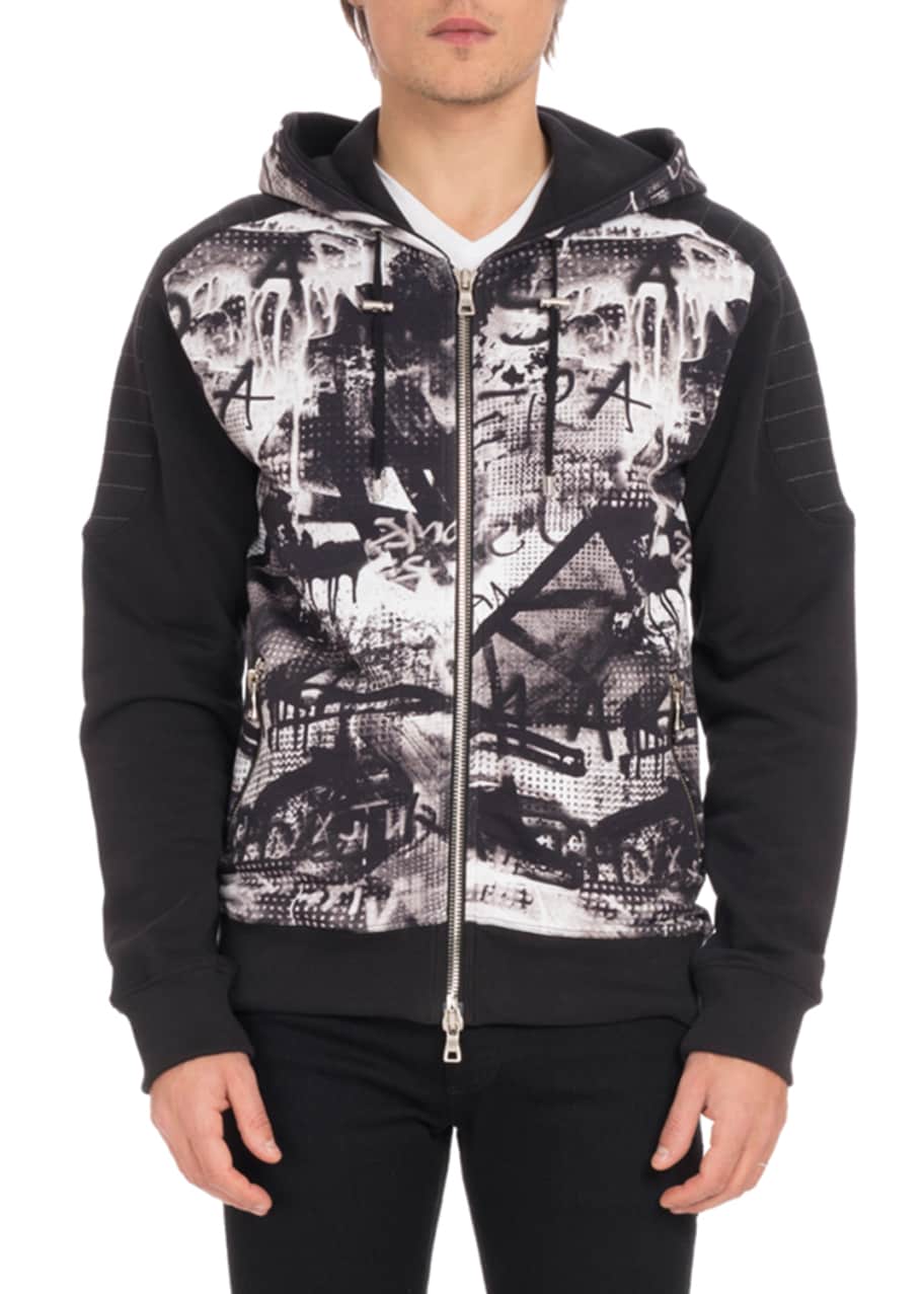Balmain sale graffiti hoodie