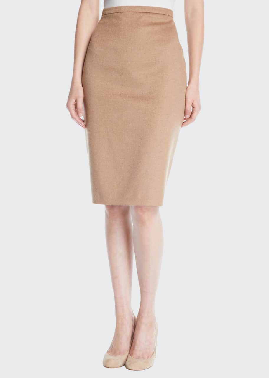 Camel wool skirt knee length sales