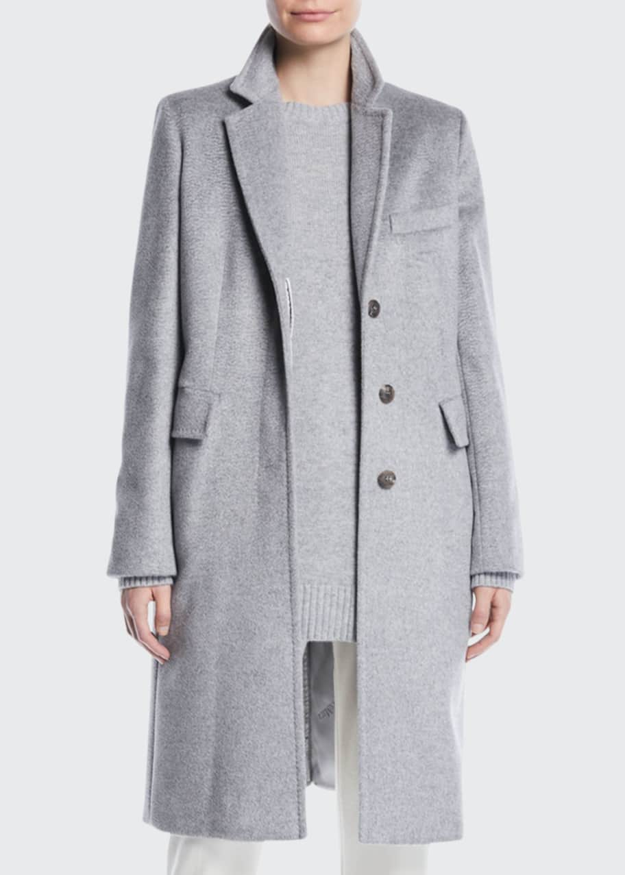 Maxmara Furetto Button-Front Mid-Length Camel Hair Coat ...
