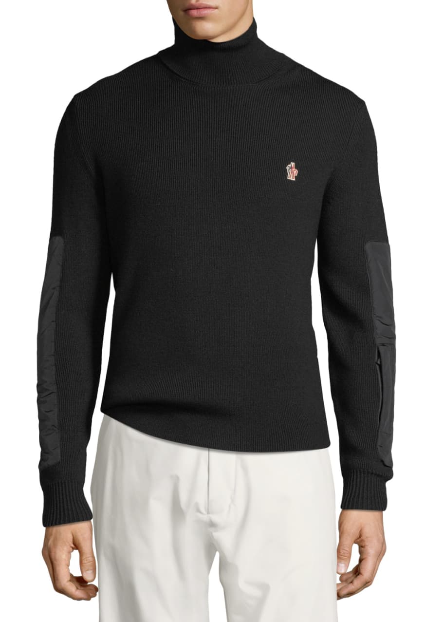 Men s Biker Knit Turtleneck Sweater