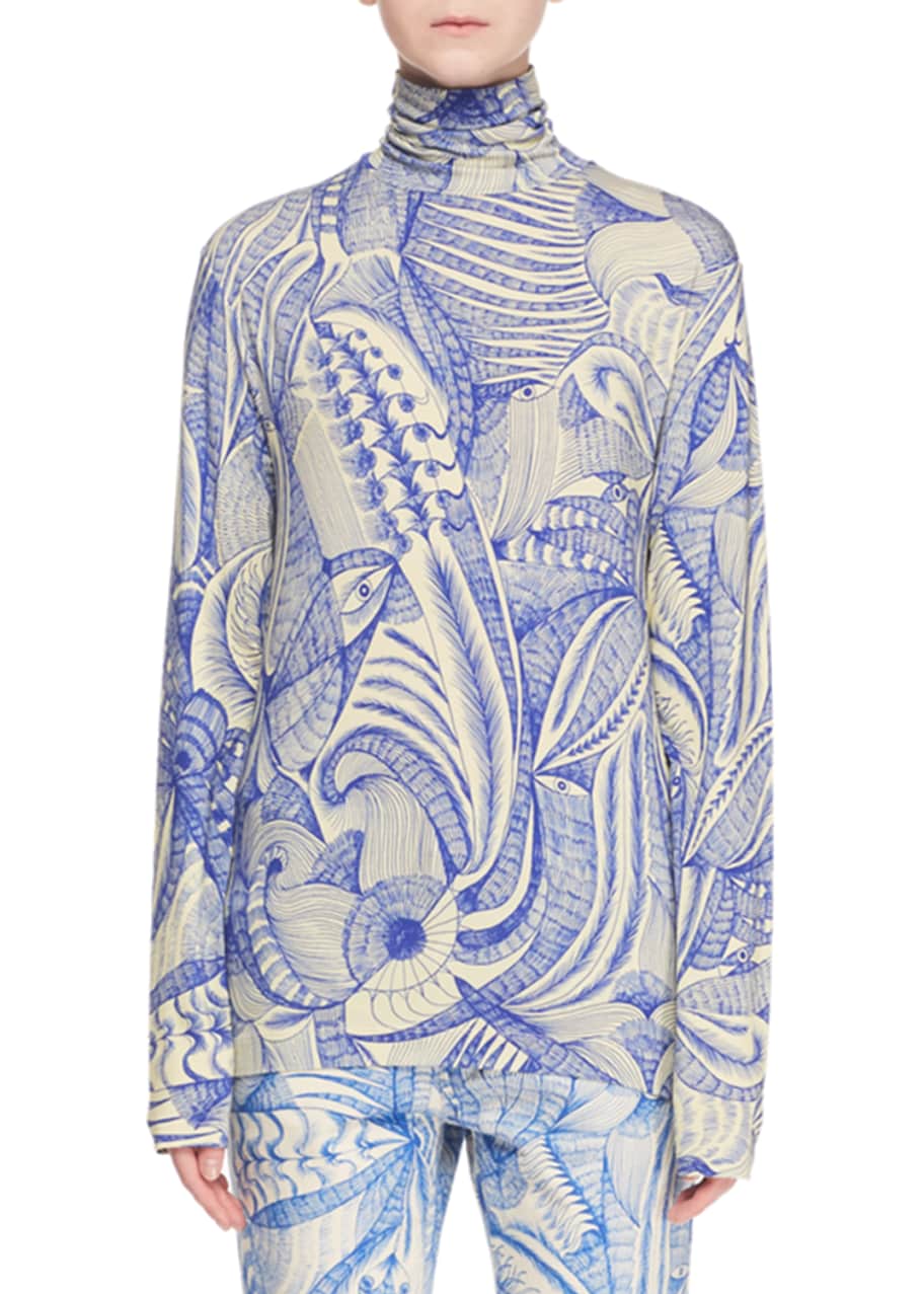 Dries van noten graphic printed turtleneck best sale